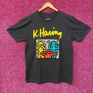 Keith Harring See No Evil, Hear No Evil, Speak No Evil Art T-Shirt Large